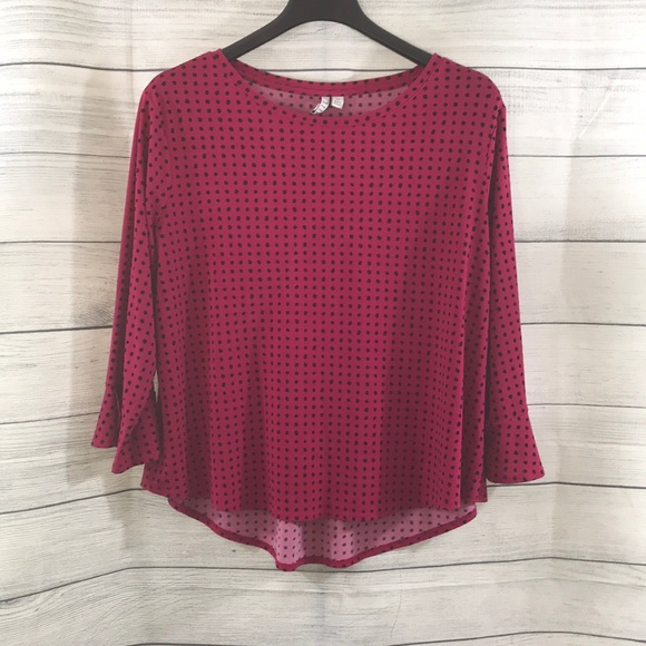 Elle Tops - ELLE Pink & Black Blouse